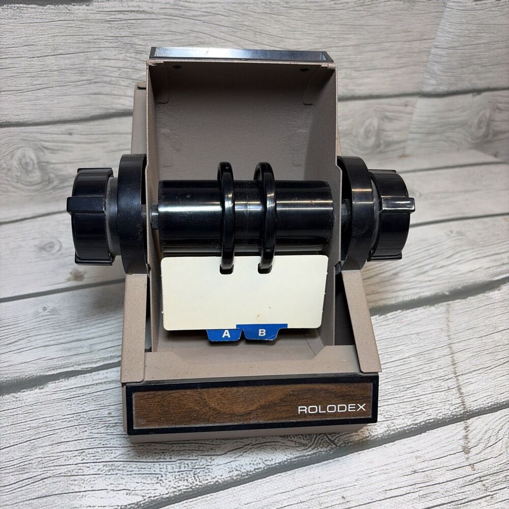 VTG Rolodex Metal Rotary Address Business Card File Organizer #1753